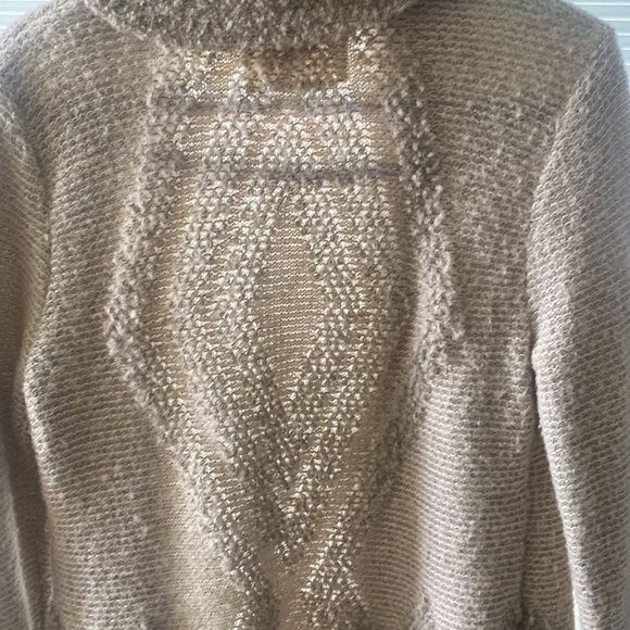 Anthropologie Angel Of The North Wool Blend Drape Tan/Cream Boho Cardigan Large - Picture 5 of 12